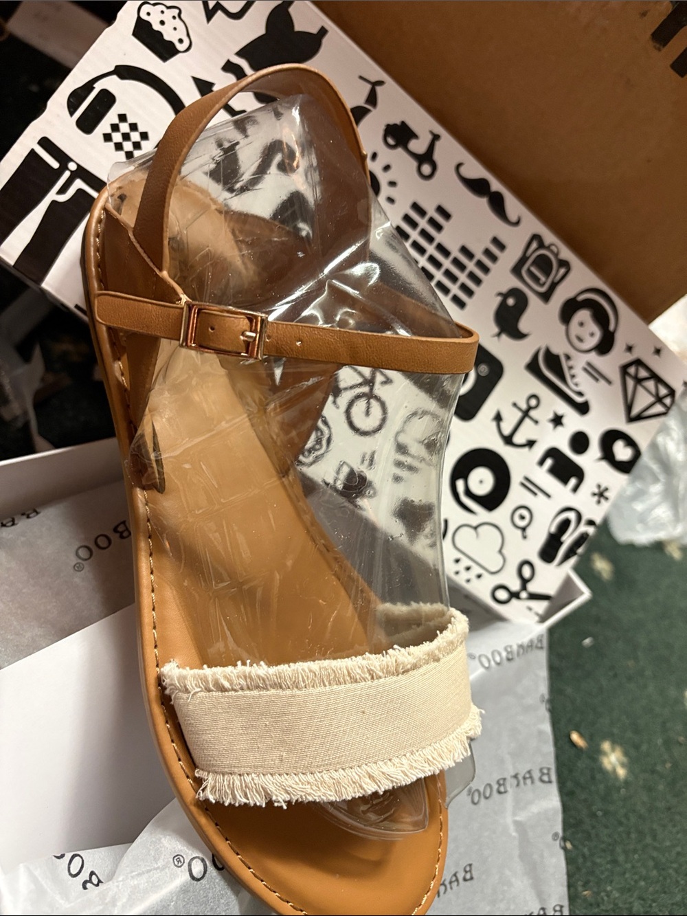 New Bamboo sandals women’s with strap